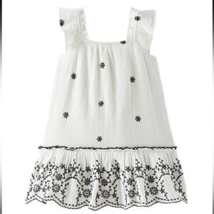 Zara- White Dress with Black Embroidery (3-4 yrs)